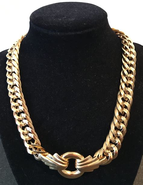 givenchy 1977 necklace|Givenchy gold tone necklace.